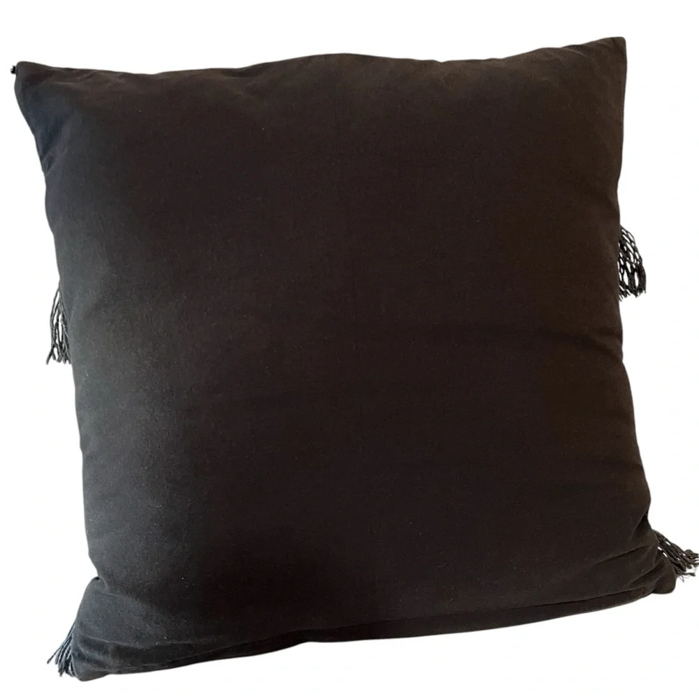 Boho Tribal Print Tassel Decorative Accent Pillow